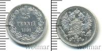 Монета 1881 – 1894 Александр III 25 пенни Серебро 1891