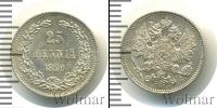Монета 1881 – 1894 Александр III 25 пенни Серебро 1890