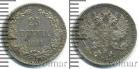 Монета 1881 – 1894 Александр III 25 пенни Серебро 1891