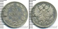 Монета 1881 – 1894 Александр III 25 пенни Серебро 1894