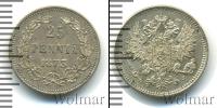 Монета 1855 – 1881 Александр II 25 пенни Серебро 1873
