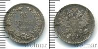 Монета 1881 – 1894 Александр III 25 пенни Серебро 1891