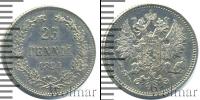 Монета 1881 – 1894 Александр III 25 пенни Серебро 1894