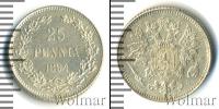 Монета 1881 – 1894 Александр III 25 пенни Серебро 1894