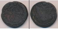 Монета 1762 – 1796 Екатерина II 5 копеек Медь 1777