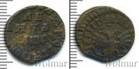 Монета 1689 – 1725 Петр I 1 деньга Медь 1714