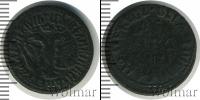 Монета 1689 – 1725 Петр I 1 деньга Медь 1712