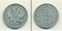 Монета 1881 – 1894 Александр III 25 пенни Серебро 1891