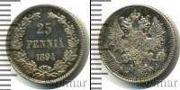 Монета 1881 – 1894 Александр III 25 пенни Серебро 1894