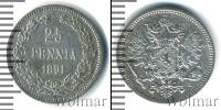 Монета 1881 – 1894 Александр III 25 пенни Серебро 1891