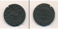 Монета 1689 – 1725 Петр I 1 копейка Медь 1717