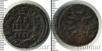 Монета 1730 – 1740 Анна Иоанновна 1 деньга Медь 1737