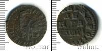 Монета 1689 – 1725 Петр I 1 деньга Медь 1713