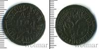 Монета 1689 – 1725 Петр I 1 деньга Медь 1712
