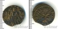 Монета 1689 – 1725 Петр I 1 деньга Медь 1714