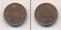 Монета 1855 – 1881 Александр II 1 пенни Медь 1873