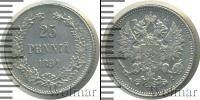 Монета 1881 – 1894 Александр III 25 пенни Серебро 1894