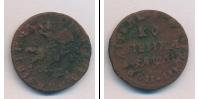 Монета 1689 – 1725 Петр I 1 копейка Медь 1714