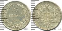 Монета 1881 – 1894 Александр III 25 пенни Серебро 1894