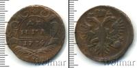 Монета 1730 – 1740 Анна Иоанновна 1 деньга Медь 1734