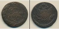 Монета 1762 – 1796 Екатерина II 5 копеек Медь 1780