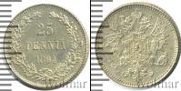 Монета 1881 – 1894 Александр III 25 пенни Серебро 1894