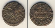 Монета 1689 – 1725 Петр I 1 деньга Медь 1713