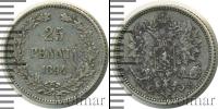 Монета 1881 – 1894 Александр III 25 пенни Серебро 1894