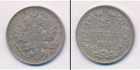 Монета 1881 – 1894 Александр III 25 пенни Серебро 1890