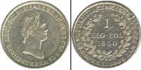 Монета 1825 – 1855 Николай I 1 злотый Серебро 1830