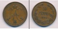 Монета 1881 – 1894 Александр III 10 пенни Медь 1890