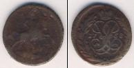Монета 1741 – 1761 Елизавета Петровна 1 полушка Медь 1758