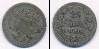 Монета 1855 – 1881 Александр II 25 пенни Серебро 1866