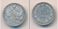 Монета 1881 – 1894 Александр III 25 пенни Серебро 1891