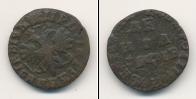 Монета 1689 – 1725 Петр I 1 деньга Медь 1712