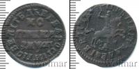 Монета 1689 – 1725 Петр I 1 копейка Медь 1714