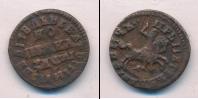 Монета 1689 – 1725 Петр I 1 копейка Медь 1714