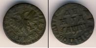 Монета 1689 – 1725 Петр I 1 деньга Медь 1713