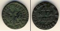 Монета 1689 – 1725 Петр I 1 деньга Медь 1715