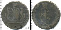 Монета 1762 – 1796 Екатерина II 10 копеек Медь 1769