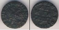 Монета 1689 – 1725 Петр I 1 деньга Медь 1713