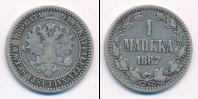 Монета 1855 – 1881 Александр II 1 марка Серебро 1867