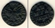 Монета 1689 – 1725 Петр I 1 деньга Медь 1715