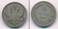 Монета 1881 – 1894 Александр III 25 пенни Серебро 1890