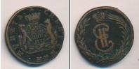 Монета 1762 – 1796 Екатерина II 2 копейки Медь 1773