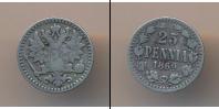 Монета 1855 – 1881 Александр II 25 пенни Серебро 1869
