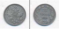 Монета 1881 – 1894 Александр III 25 пенни Серебро 1890