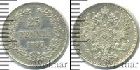 Монета 1881 – 1894 Александр III 25 пенни Серебро 1889