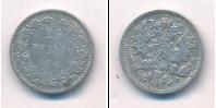 Монета 1881 – 1894 Александр III 25 пенни Серебро 1890