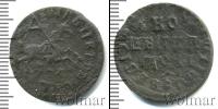 Монета 1689 – 1725 Петр I 1 копейка Медь 1714